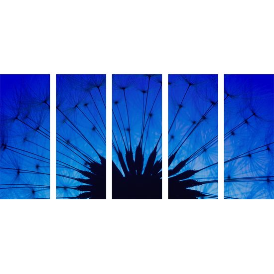 5-dielny obraz abstraktná nočná púpava