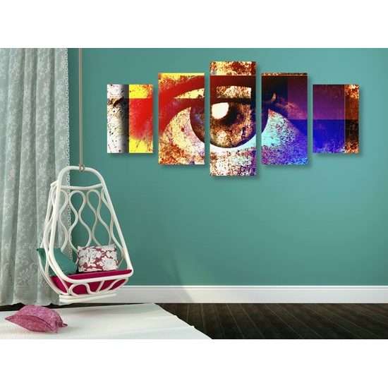 5-dielny obraz abstraktné znázornenie oka