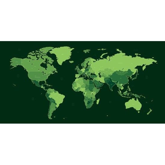 Obraz na korku mapa štátov v zelenom prevedení