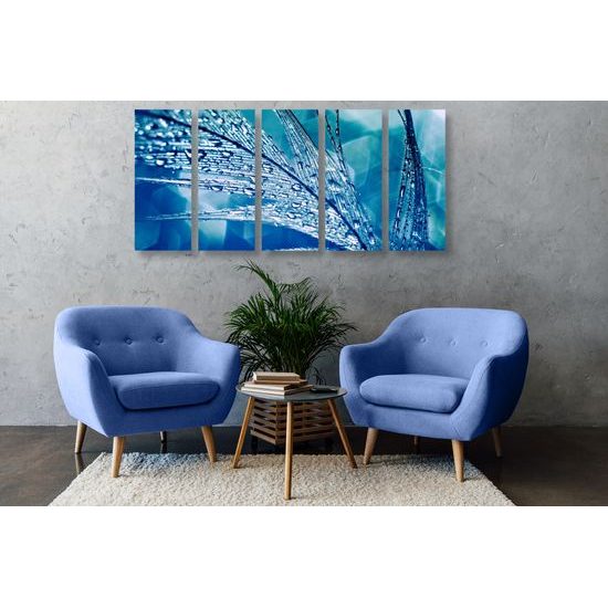 5-dielny obraz listy po daždi