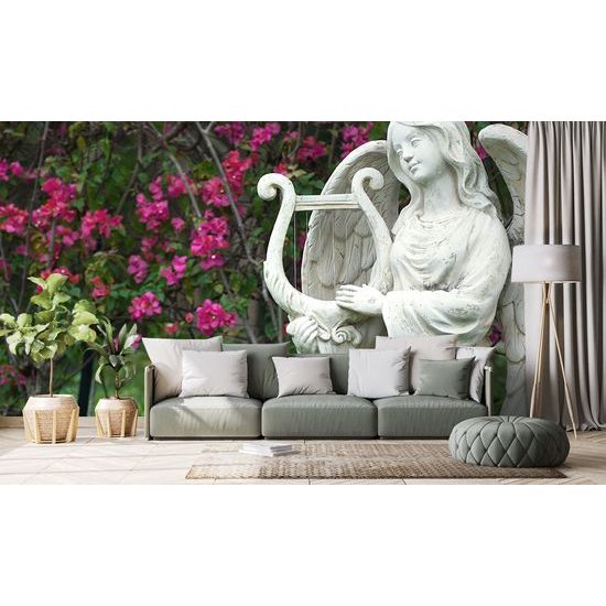 Samolepiaca fototapeta socha anjela s harfou