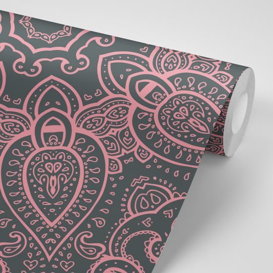 Tapeta Mandala v indickom štýle v ružovom prevedení