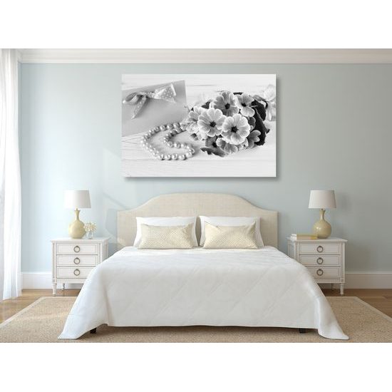 Obraz luxusné zátišie v čiernobielom prevedení