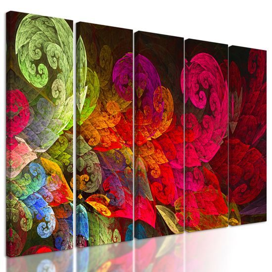 5-dielny obraz pastelový dym