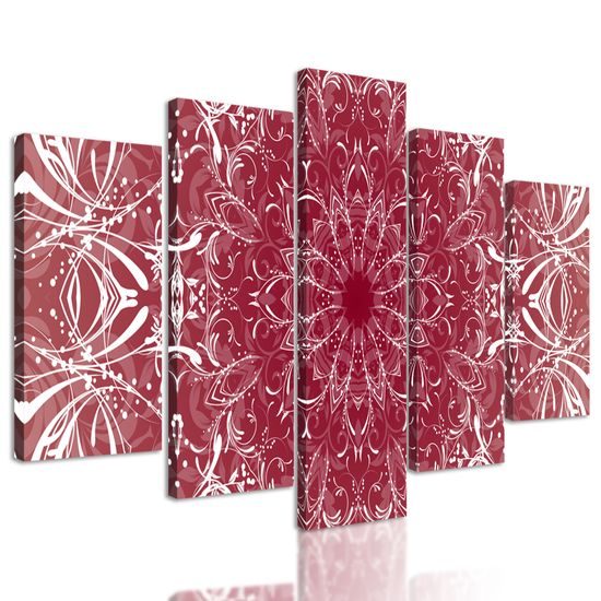 5-dielny obraz Mandala v ružovom prevedení