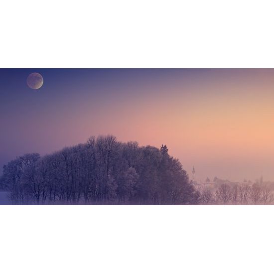 Obraz spln mesiaca v zimnom období