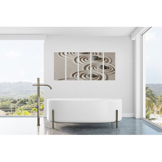 5-dielny obraz plážové zátišie s Zen kameňmi