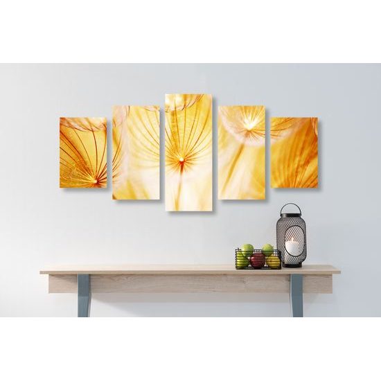 5-dielny obraz abstraktná púpava