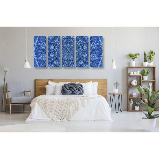 5-dielny obraz modrá luxusná Mandala