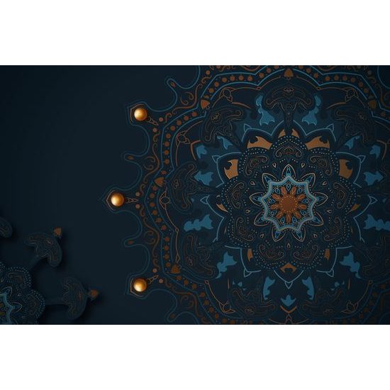 Samolepiaca tapeta elegantná Mandala so zlatými prvkami