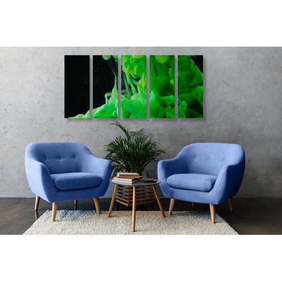 5-dielny obraz zelený dym