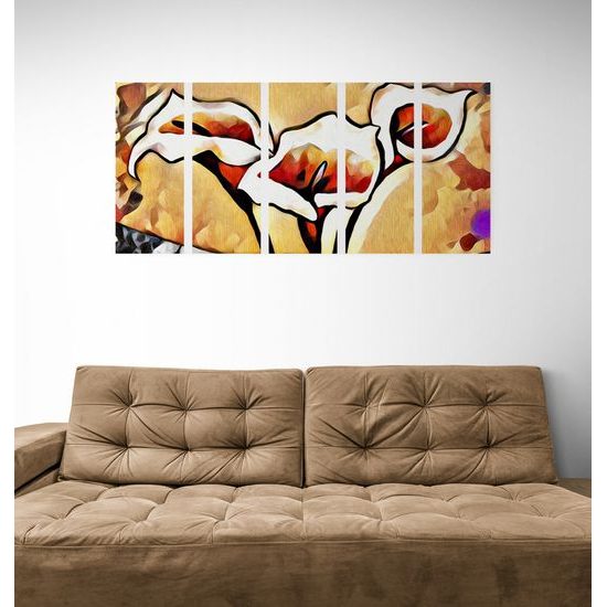 5-dielny obraz dychberúce etno kaly