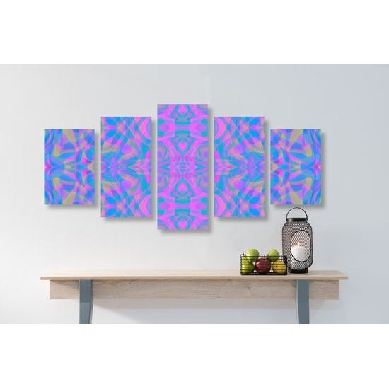 5-dielny obraz hypnotická abstrakcia