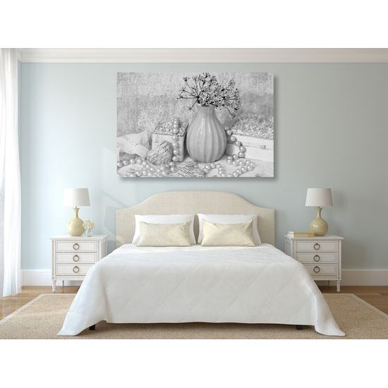 Obraz elegantné zátišie v čiernobielom prevedení