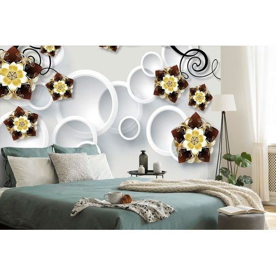 Samolepiaca tapeta zlaté kvety budúcnosti