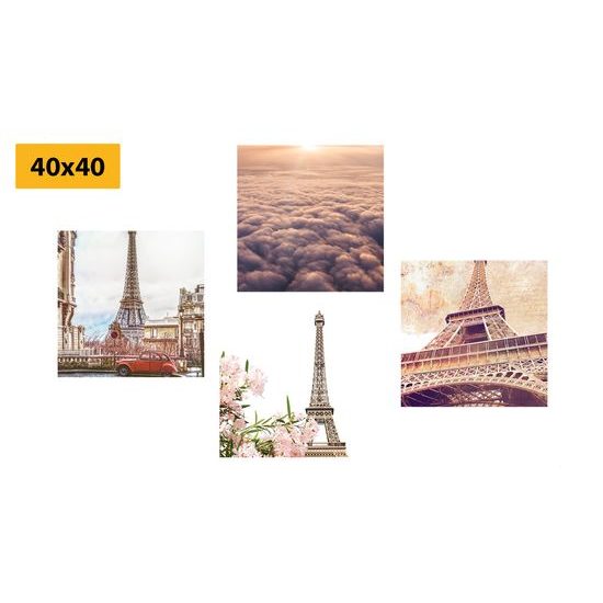 Set obrazov romantická Eiffelova veža