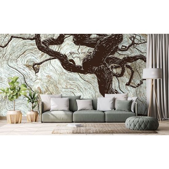 Samolepiaca tapeta abstraktný maľovaný strom