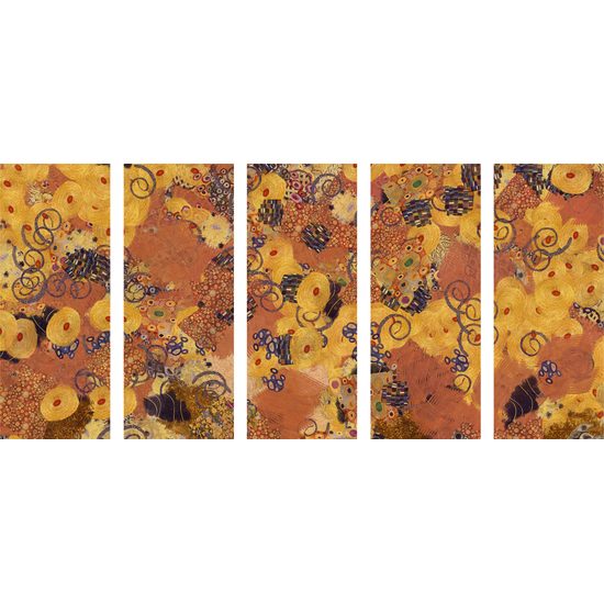 5-dielny obraz abstraktné umenie podľa G. Klimta