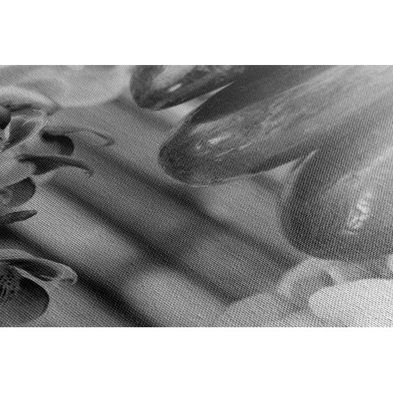 Obraz bambusová Zen záhrada v čiernobielom prevedení