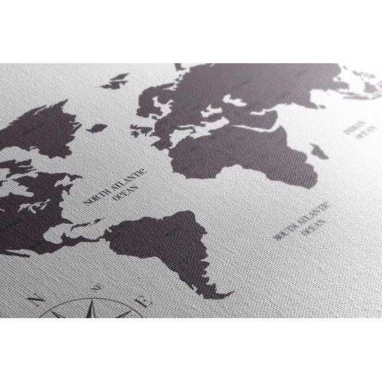 Obraz jednoduchá mapa sveta v hnedom prevedení