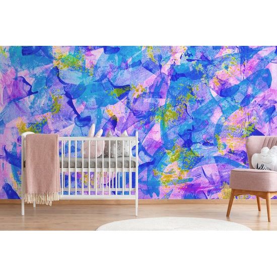 Samolepiaca tapeta nevädzovo modrá abstrakcia