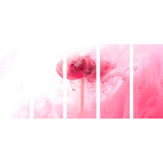 5-dielny obraz umelecké stvárnenie kvetu