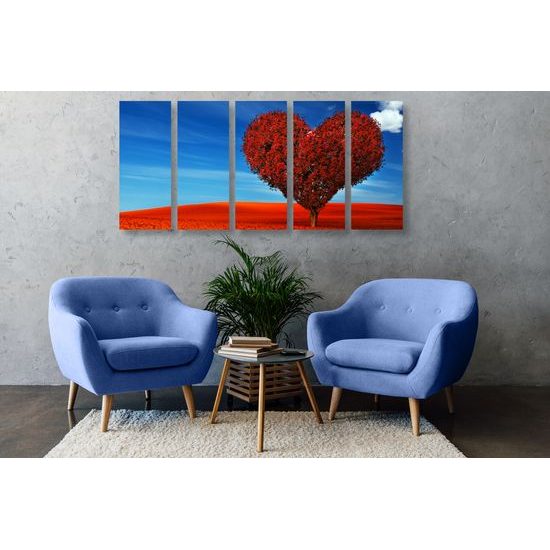 5-dielny obraz strom ako symbol lásky