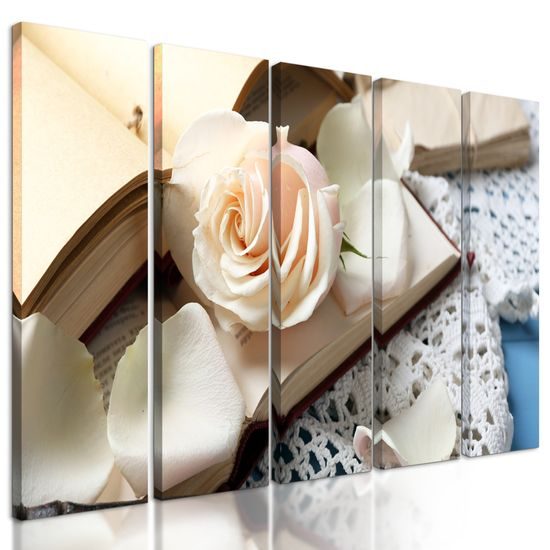 5-dielny obraz ruža a tajný kľúč