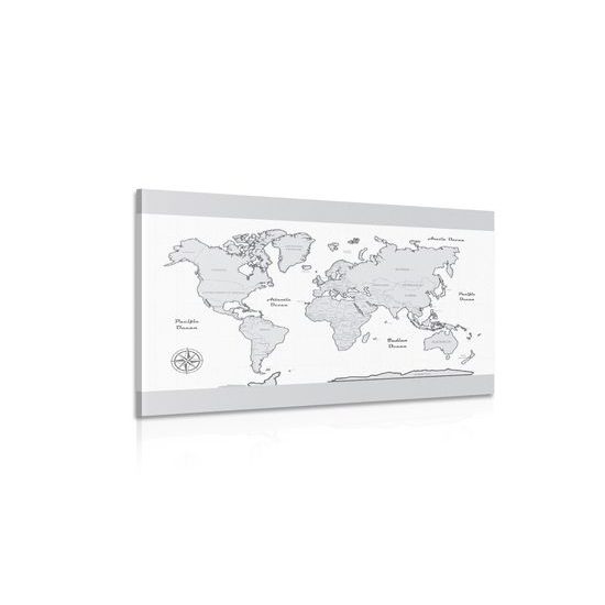 Obraz jemná mapa so sivým okrajom