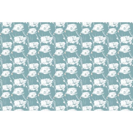 Samolepiaca tapeta nádherné maky na modrom pozadí