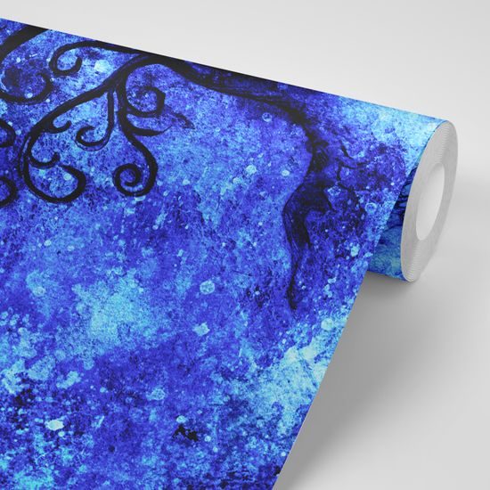 Samolepiaca tapeta strom života s nádherným modrým pozadím