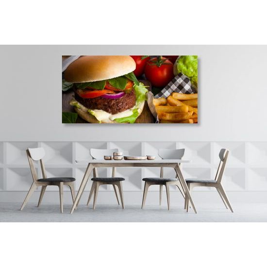 Obraz štavnatý hamburger