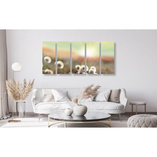 5-dielny obraz letná lúka v plnej kráse