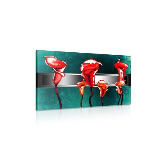 Obraz nádherná umelecká abstrakcia červených kvetov