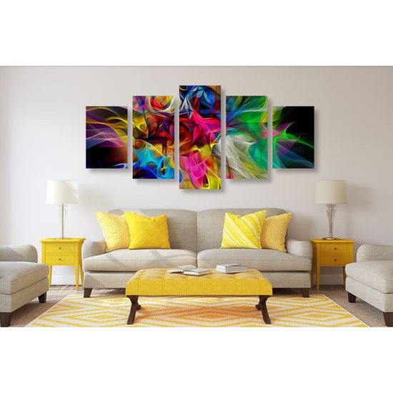 5-dielny obraz výbuch farieb