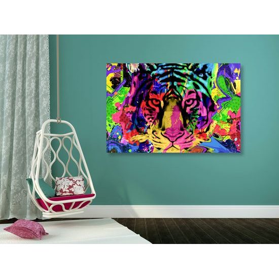Obraz pestrofarebná hlava tigra