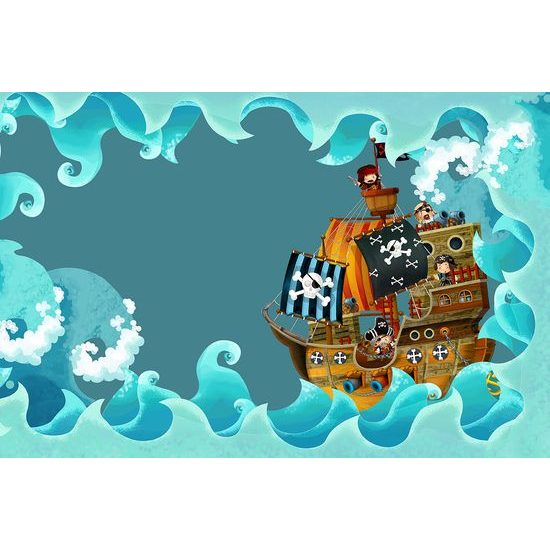 Tapeta pirátska loď na vlnách
