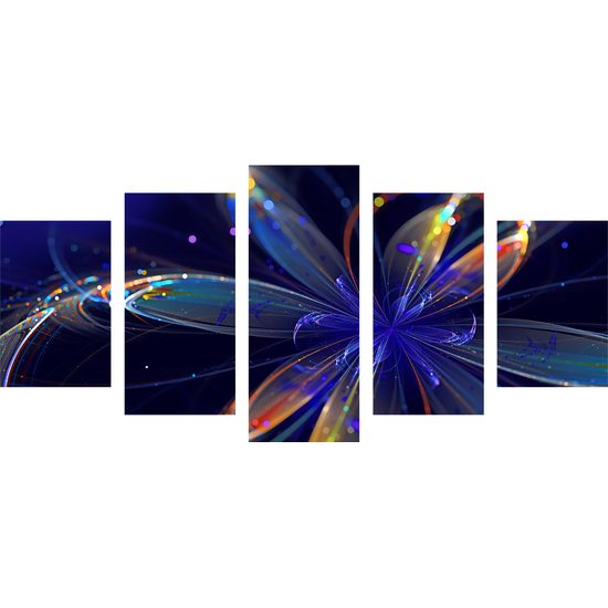 5-dielny obraz futuristická abstrakcia kvetiny