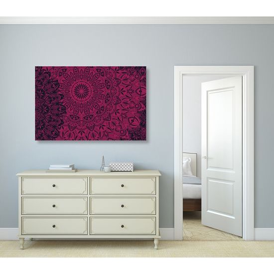 Obraz moderná Mandala v čierno-ružovom prevedení