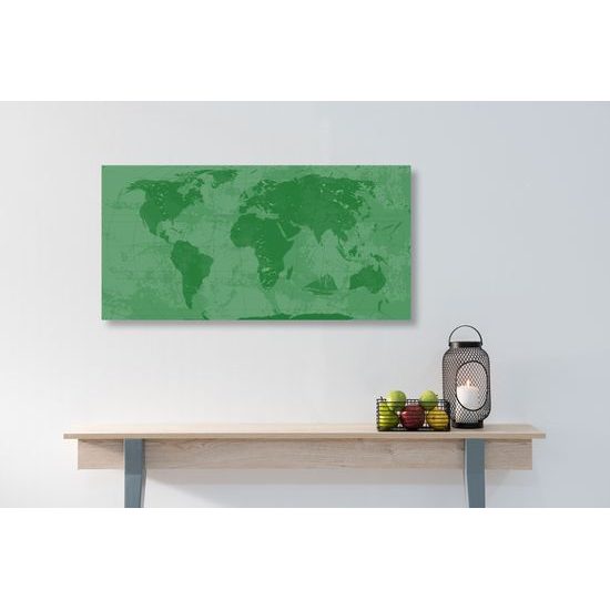 Obraz historická mapa sveta v zelenom prevedení