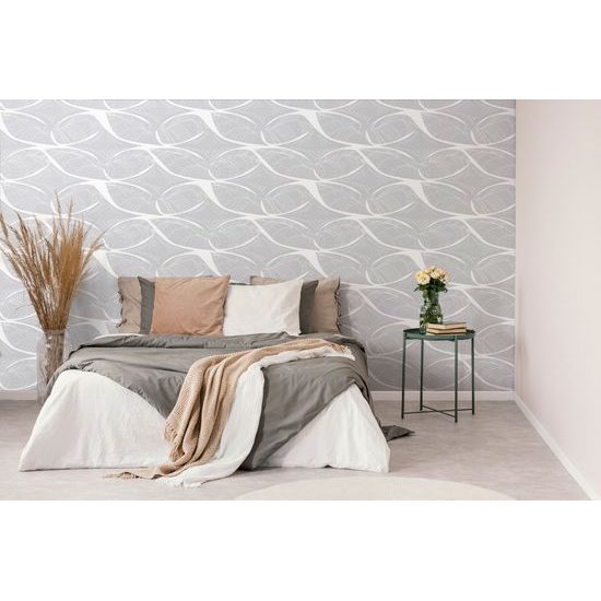 Tapeta jemná štruktúra listu v šedom prevedení