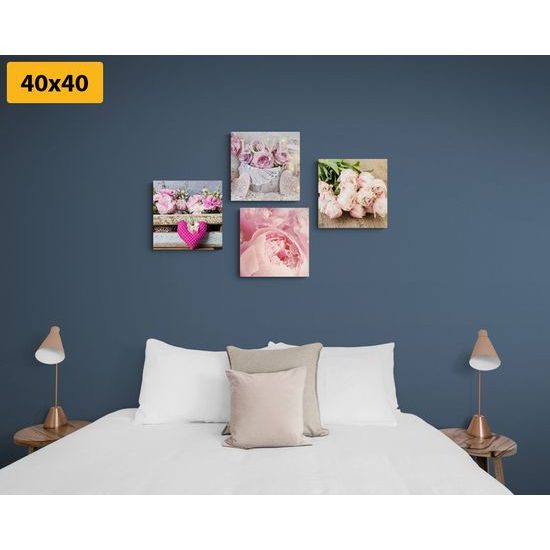 Set obrazov kvety v romantickom prevedení