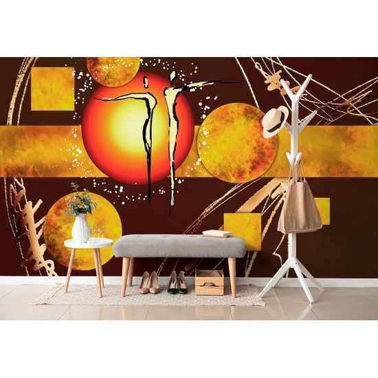 Samolepiaca tapeta zaľúbený pár v etno prevedení