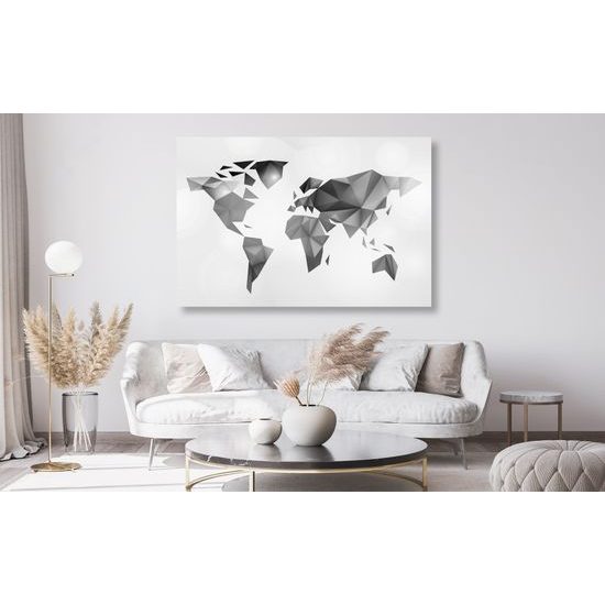 Obraz na korku čiernobiela geometrická mapa