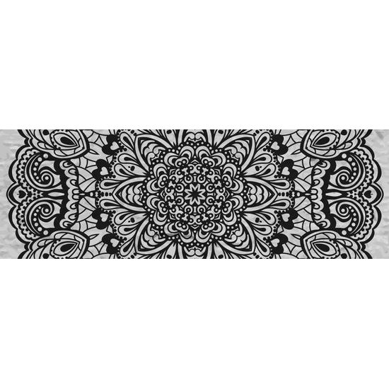 Obraz Mandala na telovom pozadí v čiernobielom prevedení