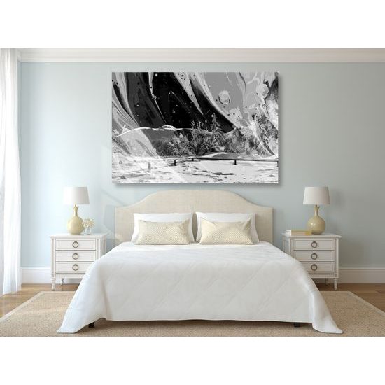 Obraz snehová víchrica v čiernobielom prevedení