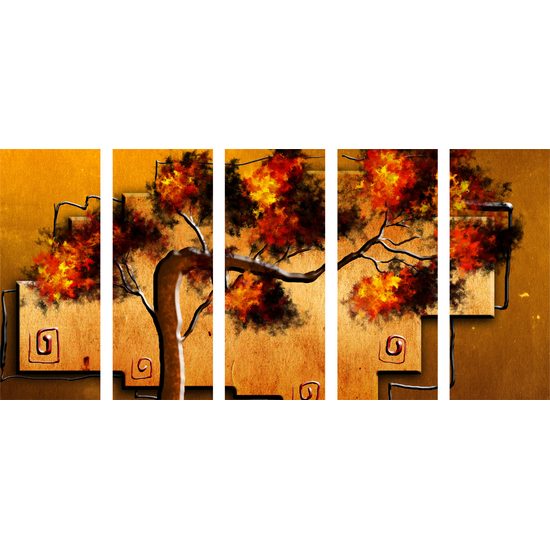 5-dielny obraz africká malba