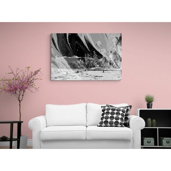 Obraz snehová víchrica v čiernobielom prevedení