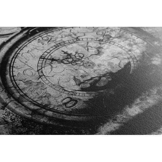 Obraz historické stopky v čiernobielom prevedení