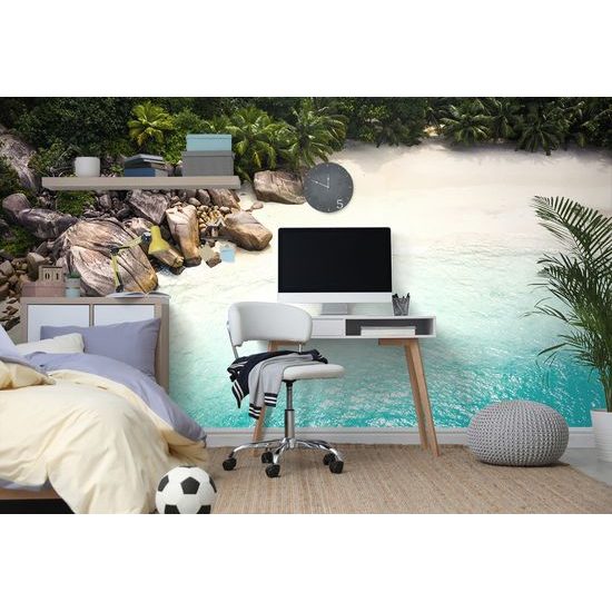 Samolepiaca fototapeta pláž v exotických Seychelách